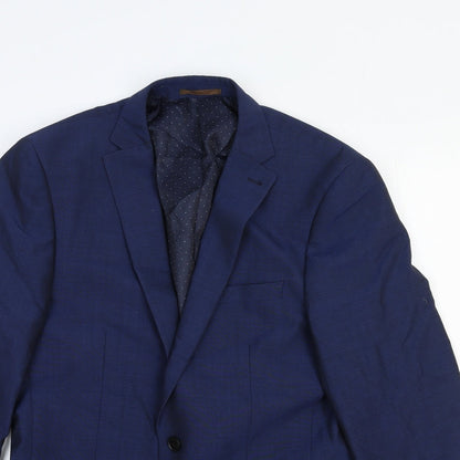 Next Mens Blue Wool Jacket Suit Jacket Size 38 Regular