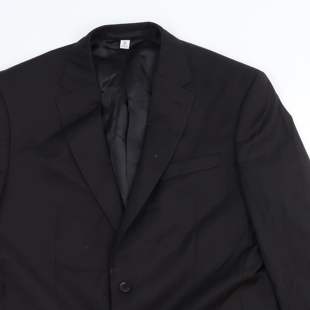 Marks and Spencer Mens Black Wool Jacket Suit Jacket Size 40 Regular