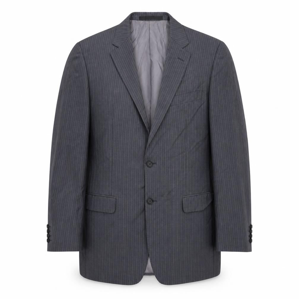 Marks & Spencer Mens Grey Striped Wool Jacket Suit Jacket Size 40 Regular