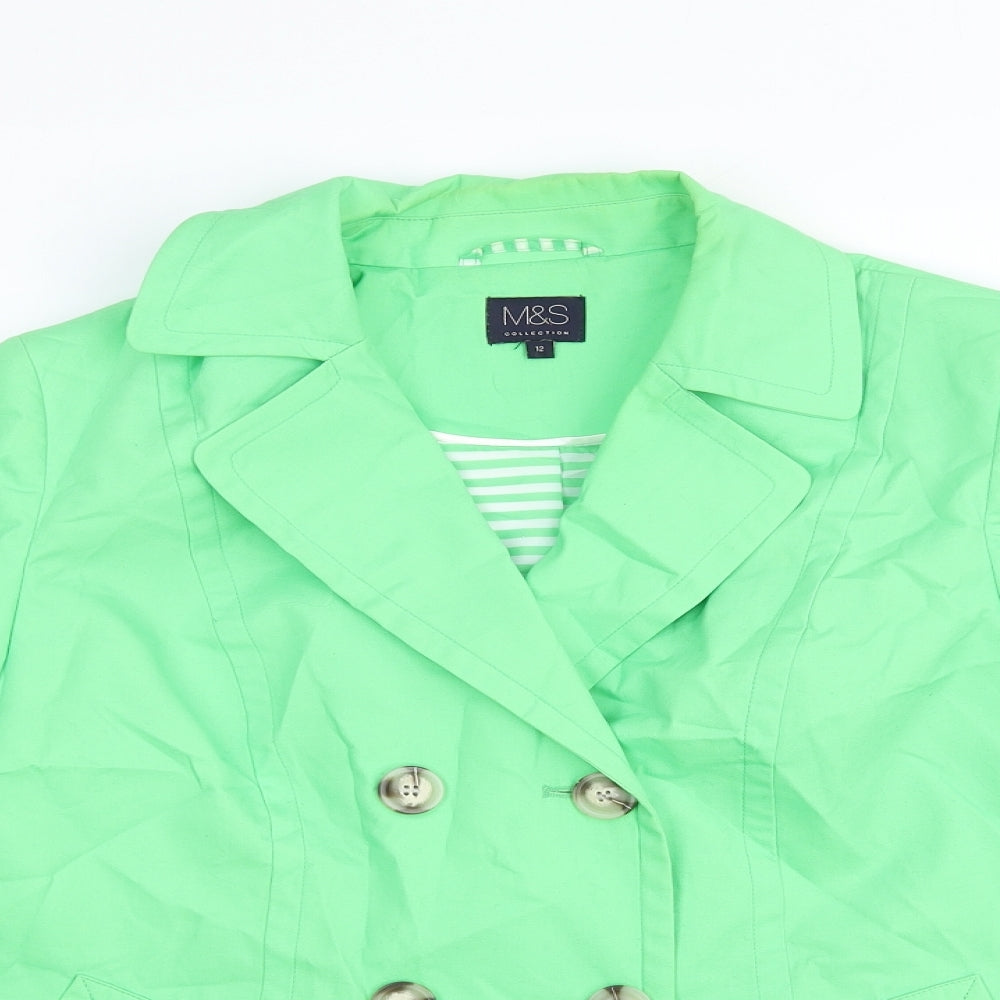 Marks & Spencer Womens Green Jacket Size 12 Button