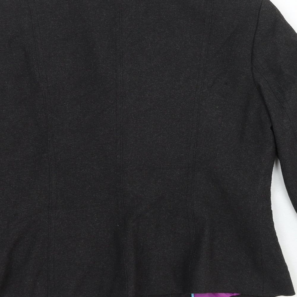 Per Una Womens Grey Wool Jacket Suit Jacket Size 10