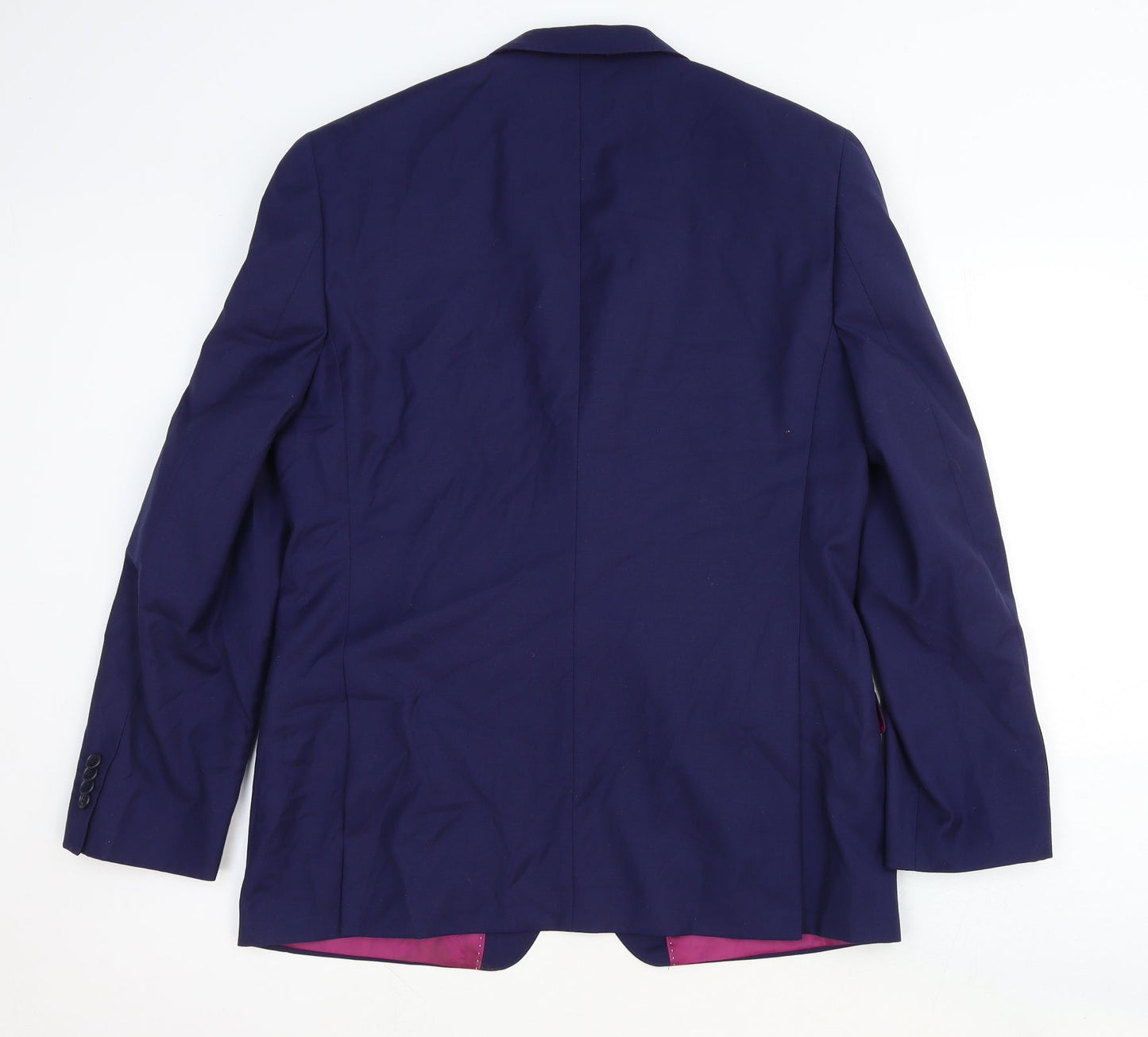 Performance suit Mens Blue Wool Jacket Suit Jacket Size 40 Regular