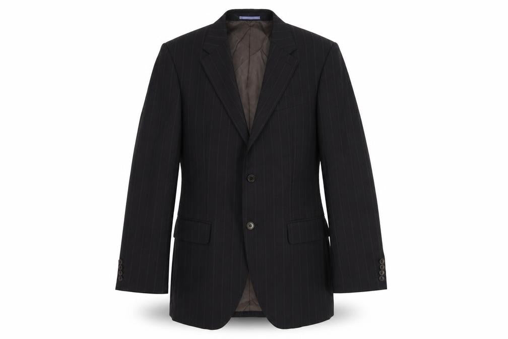NEXT Mens Black Striped Wool Jacket Suit Jacket Size 40 Regular