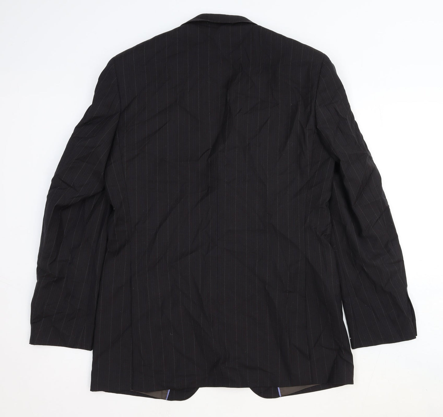 NEXT Mens Black Striped Wool Jacket Suit Jacket Size 40 Regular