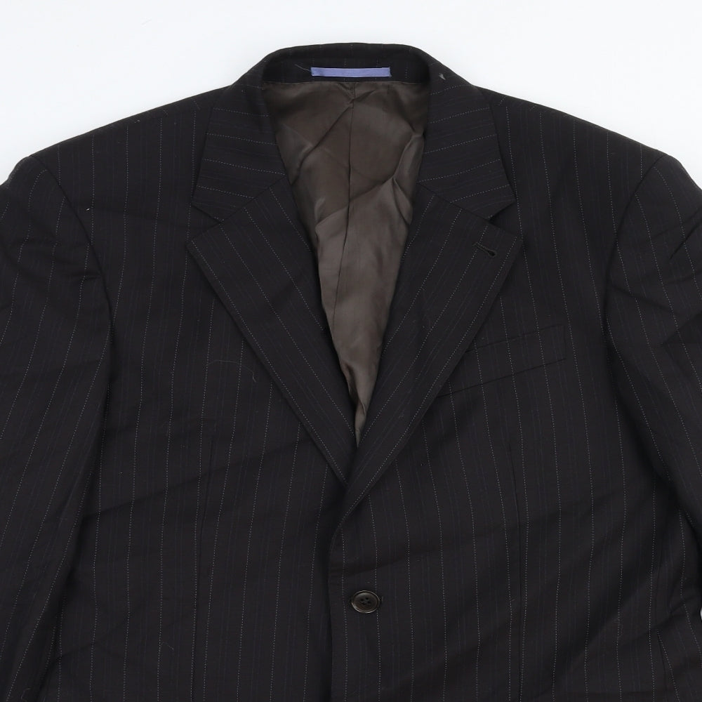 NEXT Mens Black Striped Wool Jacket Suit Jacket Size 40 Regular