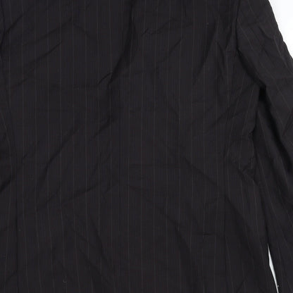 Next Mens Black Striped Wool Jacket Suit Jacket Size 40 Regular