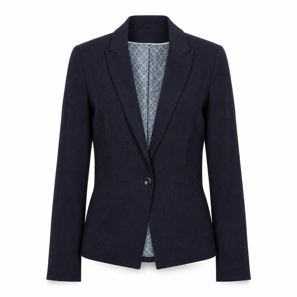 NEXT Womens Blue Pinstripe Wool Jacket Suit Jacket Size 6