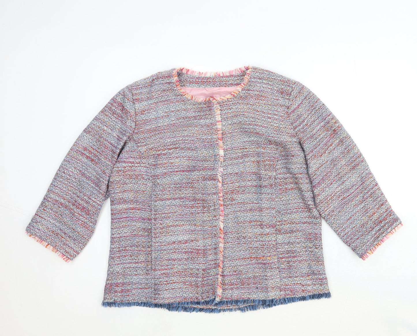 Preworn Womens Multicoloured Jacket Blazer Size 16 Snap