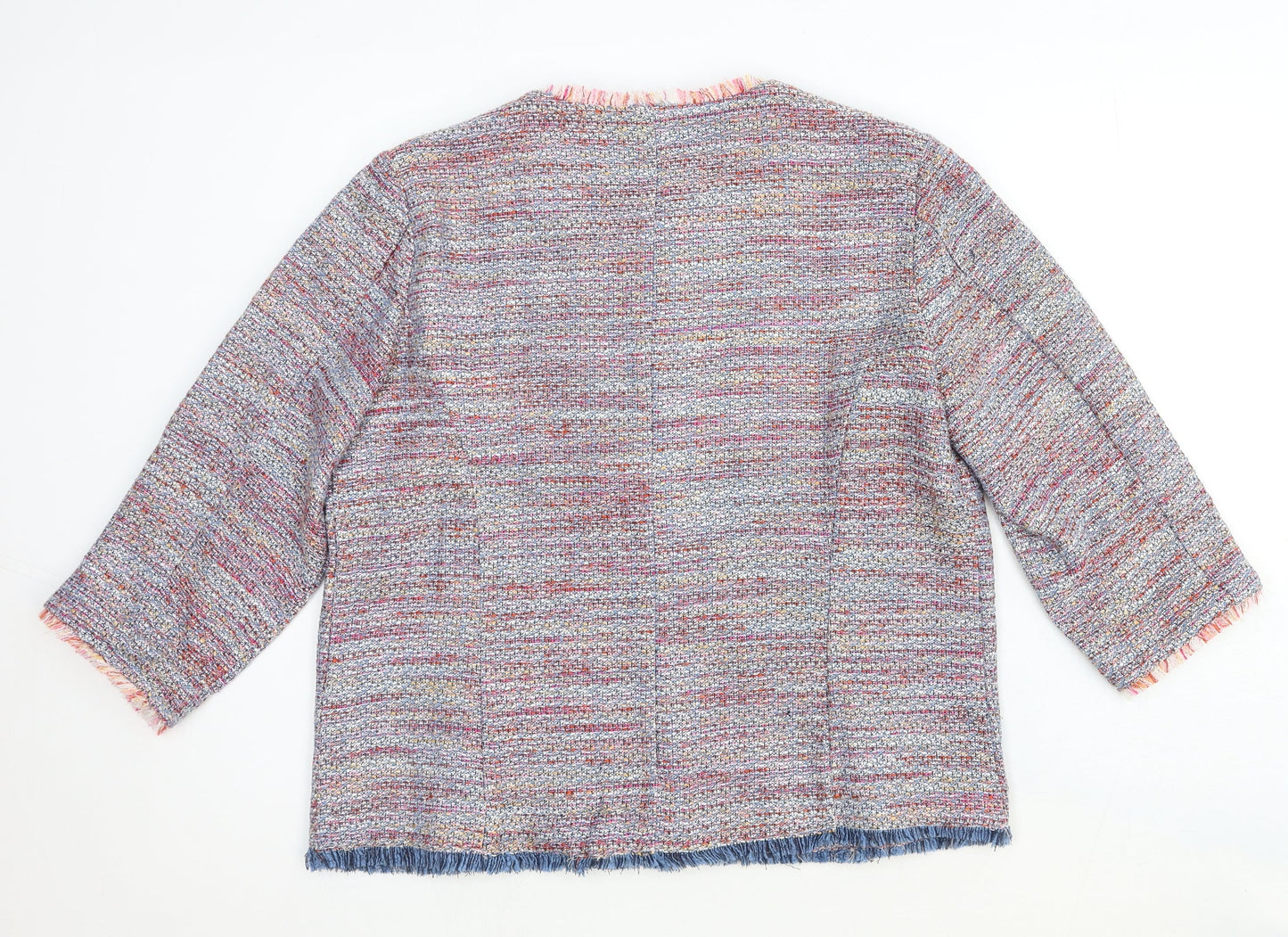 Preworn Womens Multicoloured Jacket Blazer Size 16 Snap