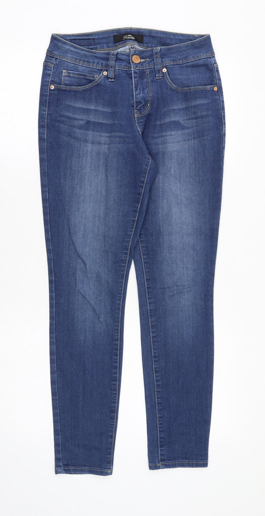 Royalty Womens Blue Cotton Skinny Jeans Size 28 in Regular Zip