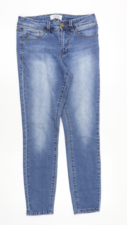 Royalty Womens Blue Cotton Skinny Jeans Size 6 Slim Zip