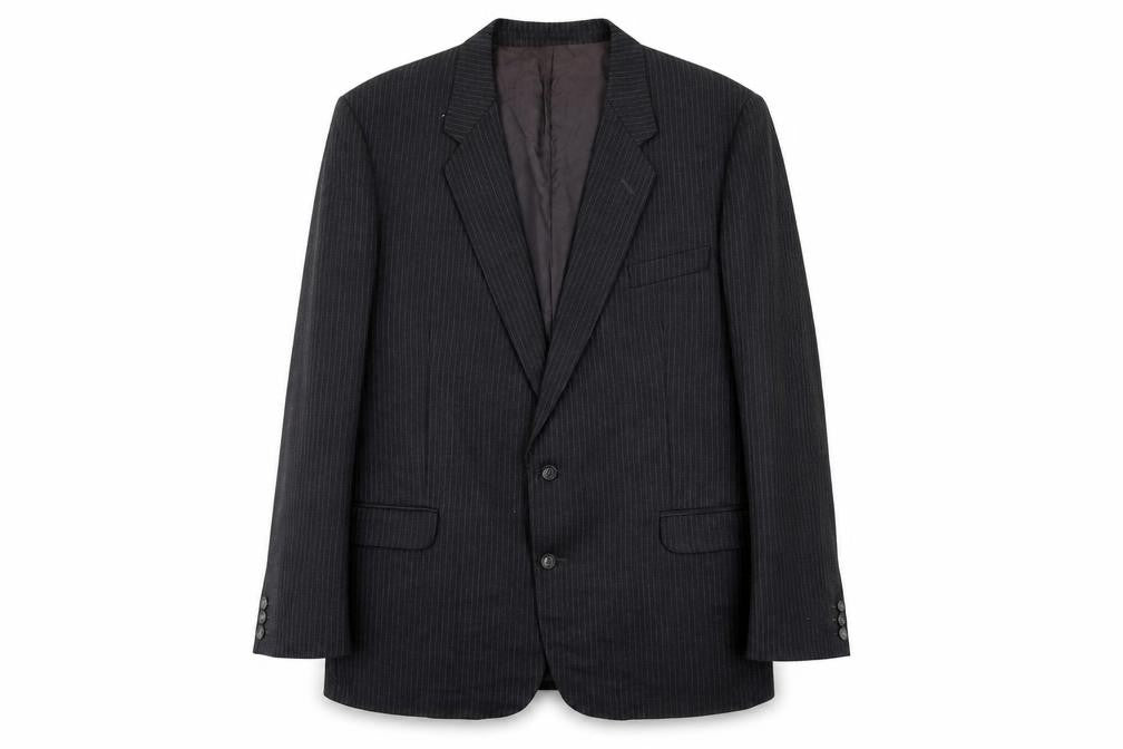 The Burton Collection Mens Grey Striped Wool Jacket Suit Jacket Size 46 Regular