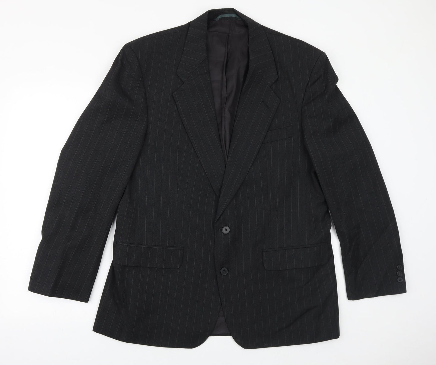 SCOTT Mens Grey Striped Wool Jacket Suit Jacket Size 42 Regular