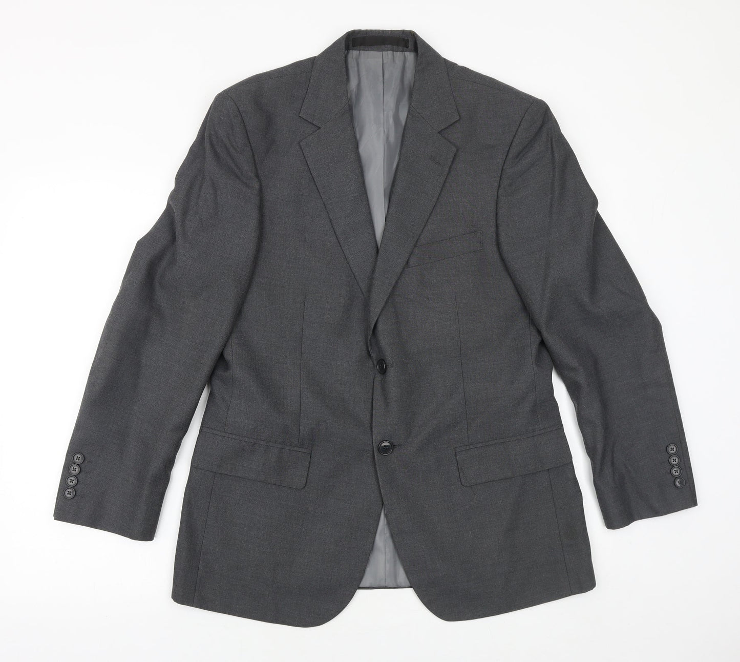 Marks and Spencer Mens Grey Polyester Jacket Suit Jacket Size 38 Regular