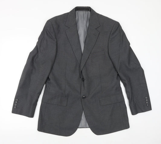 Marks and Spencer Mens Grey Polyester Jacket Suit Jacket Size 38 Regular