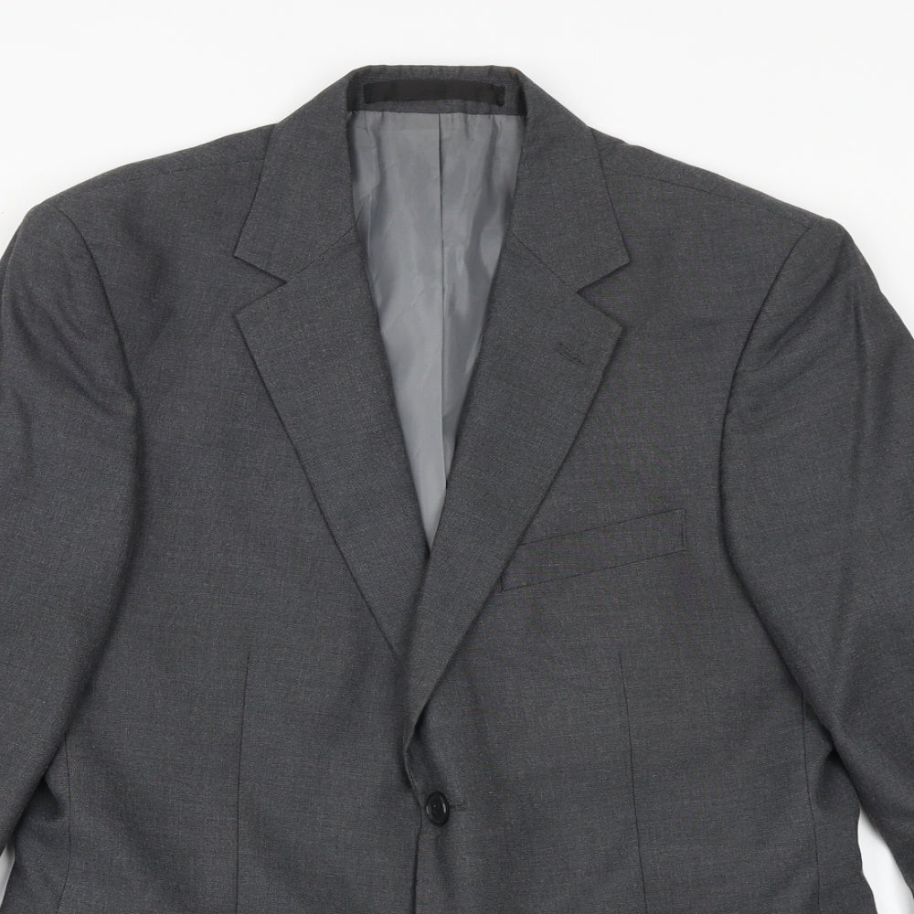 Marks and Spencer Mens Grey Polyester Jacket Suit Jacket Size 38 Regular