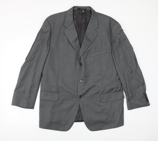 Joseph Abboud Mens Grey Striped Wool Jacket Suit Jacket Size 42 Regular