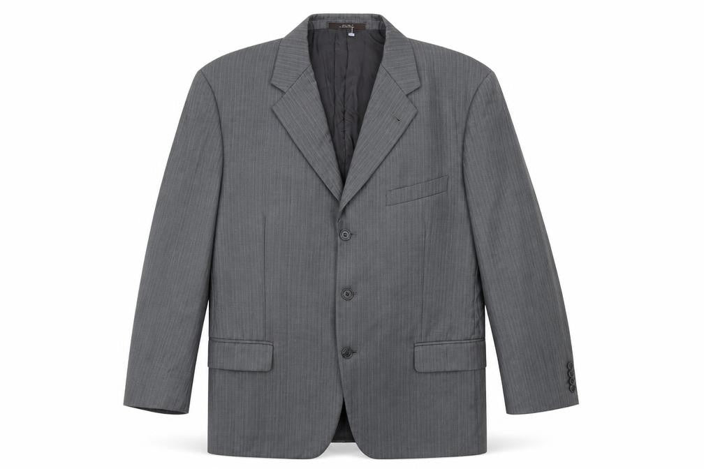 Joseph Abboud Mens Grey Striped Wool Jacket Suit Jacket Size 42 Regular