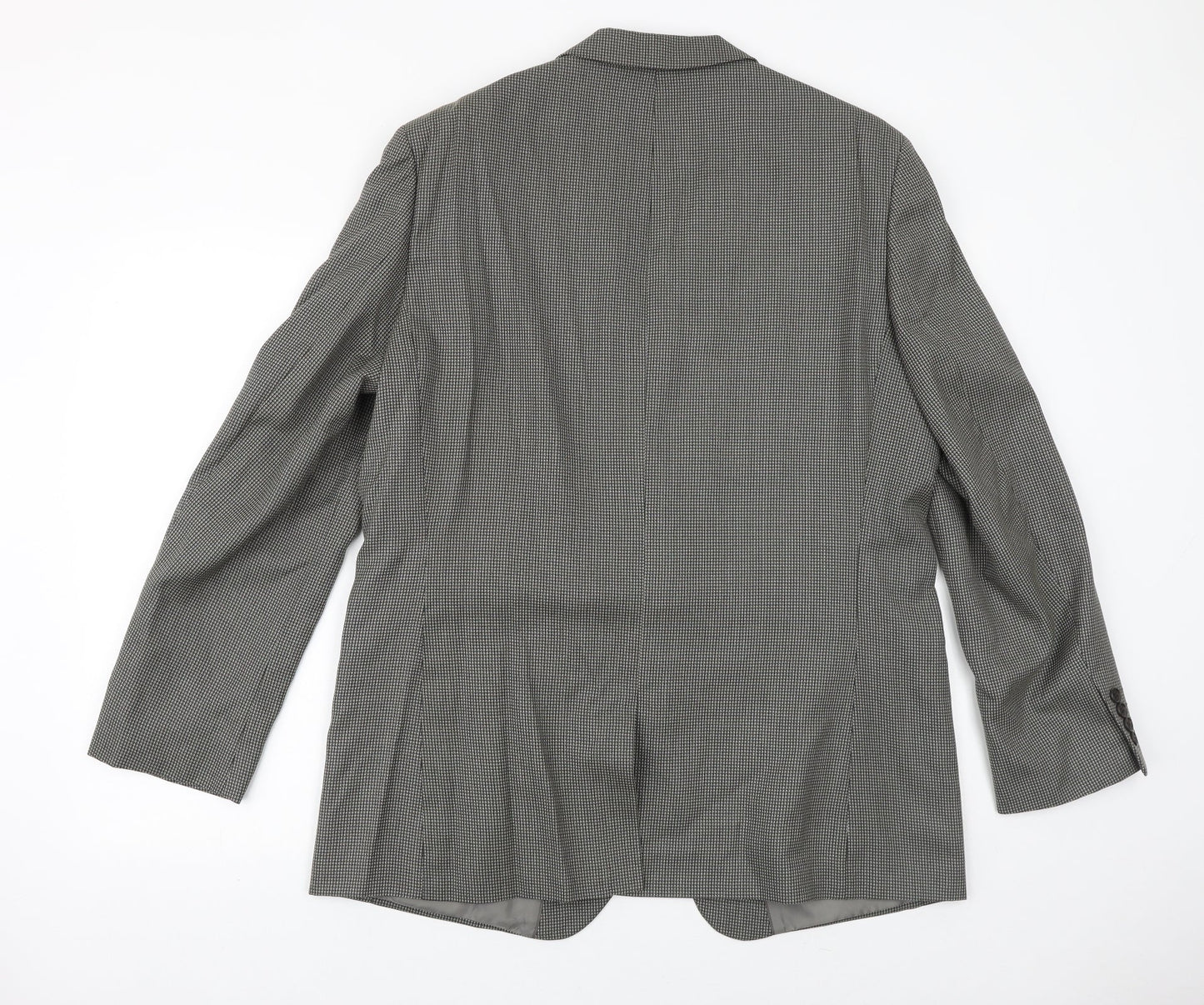 Taylor & Wright Mens Grey Geometric Polyester Jacket Suit Jacket Size 44 Regular