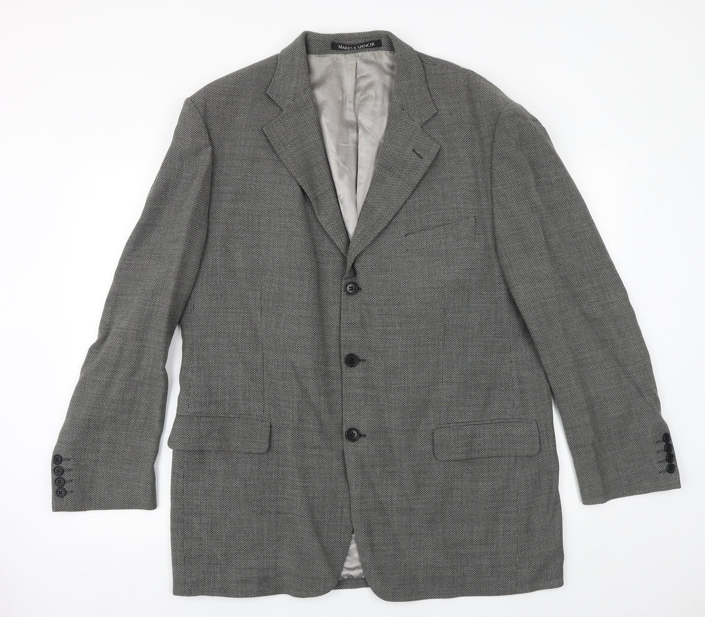 Marks and Spencer Mens Grey Wool Jacket Suit Jacket Size 44 Regular