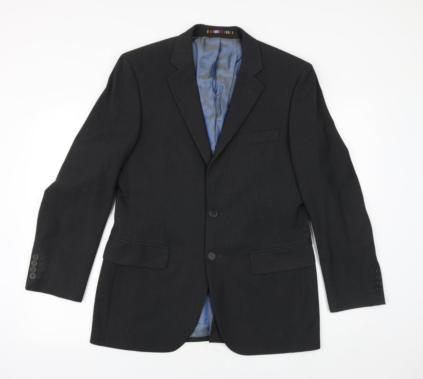 River Island Mens Grey Wool Jacket Suit Jacket Size 38 Regular