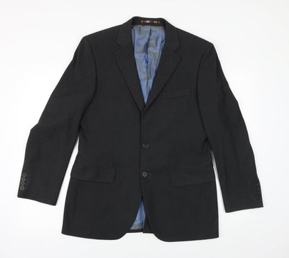 River Island Mens Grey Wool Jacket Suit Jacket Size 38 Regular