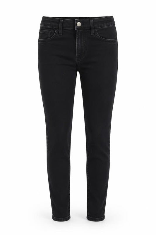 H&M Womens Black Cotton Skinny Jeans Size 8 Regular Zip