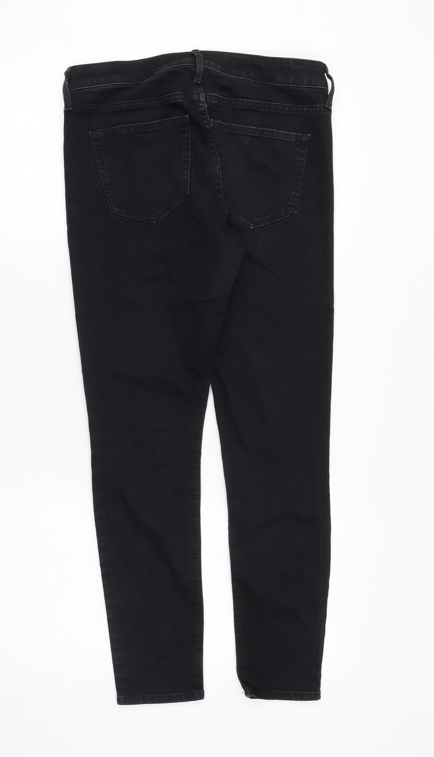 H&M Womens Black Cotton Skinny Jeans Size 8 Regular Zip