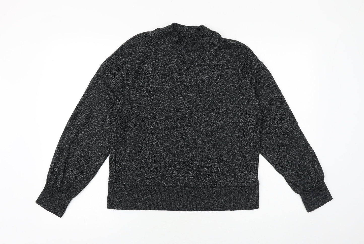 Marks and Spencer Womens Grey Mock Neck Viscose Pullover Jumper Size 6