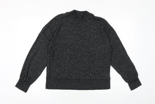 Marks and Spencer Womens Grey Mock Neck Viscose Pullover Jumper Size 6