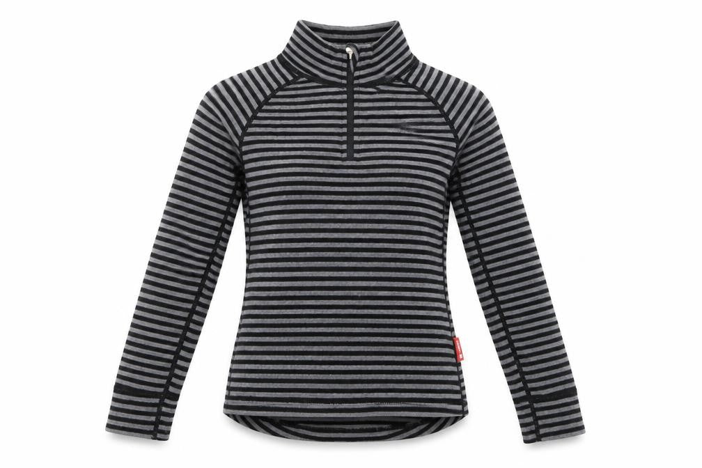 Rema Womens Black Striped Wool Pullover Sweatshirt Size XS Zip