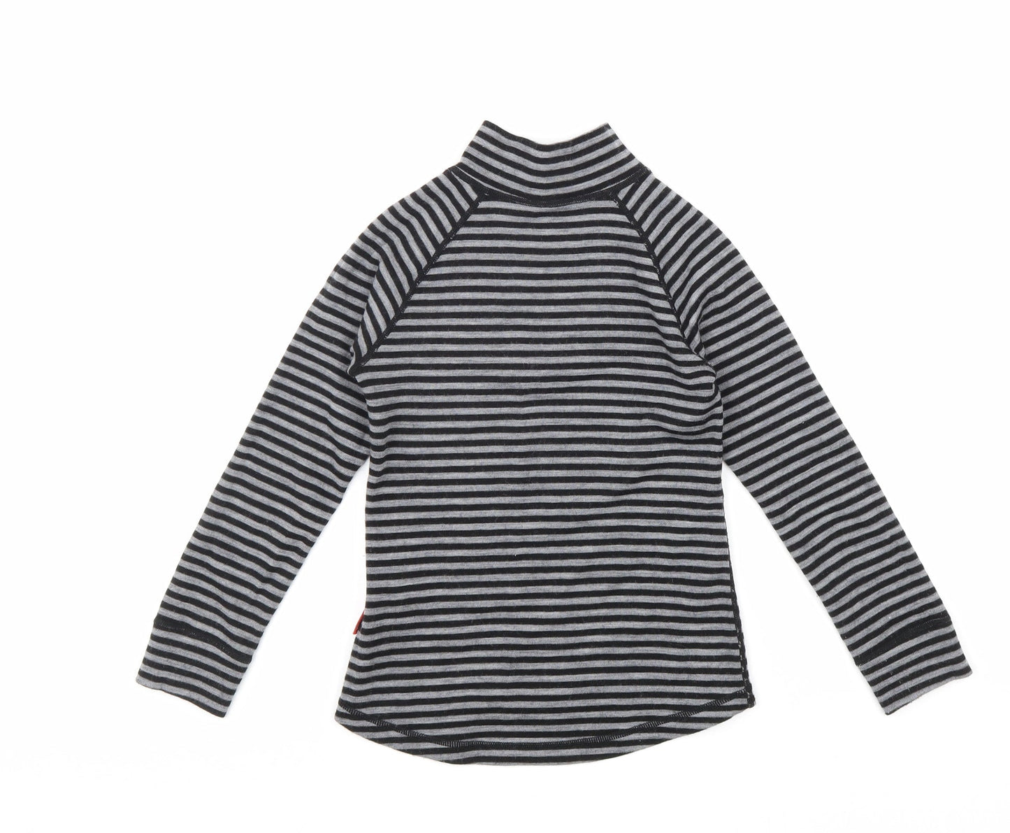 Rema Womens Black Striped Wool Pullover Sweatshirt Size XS Zip