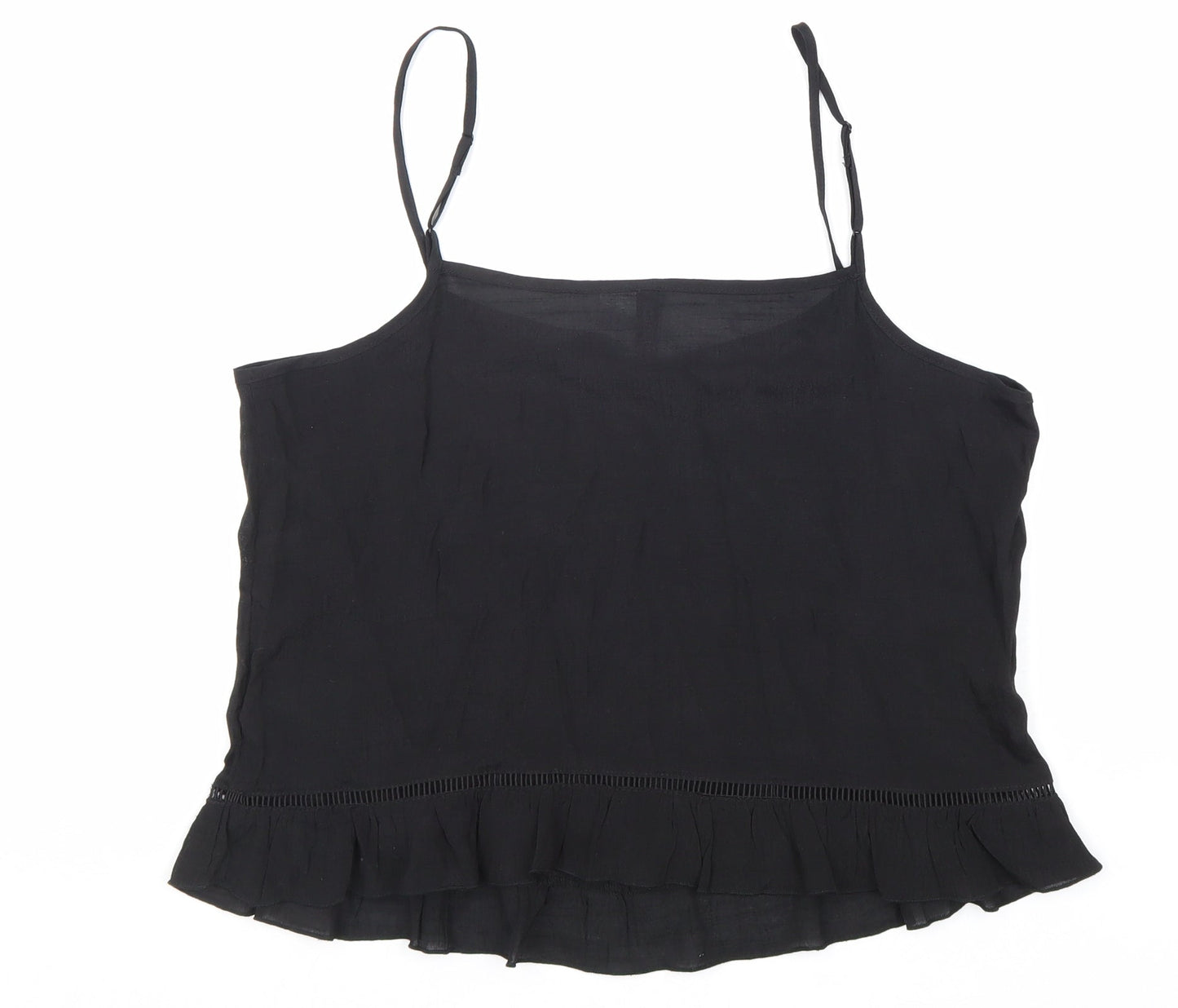 Divided Womens Black Polyester Camisole Tank Size 14 Square Neck