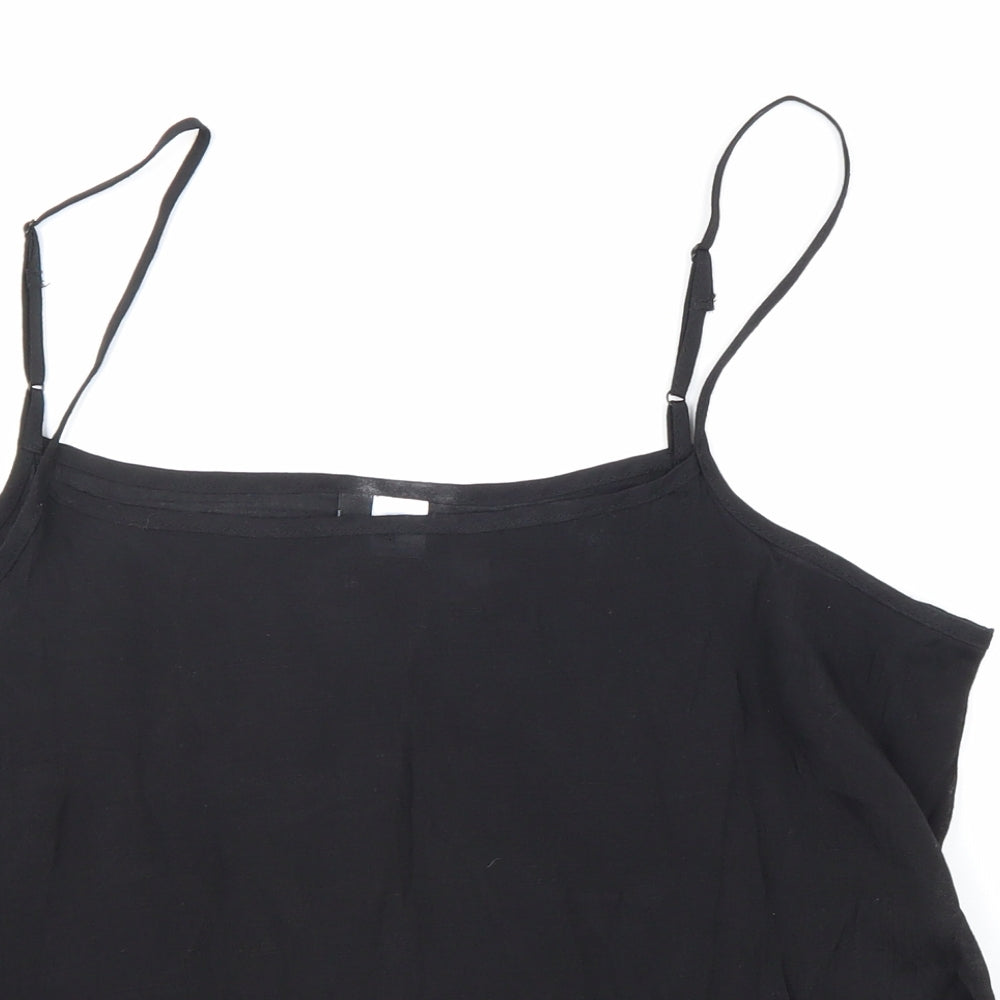 Divided Womens Black Polyester Camisole Tank Size 14 Square Neck