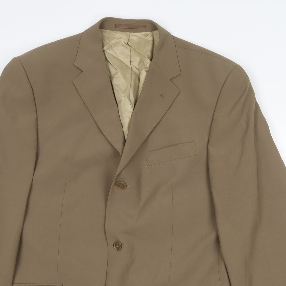 Milan Mens Beige Wool Jacket Suit Jacket Size 42 Regular