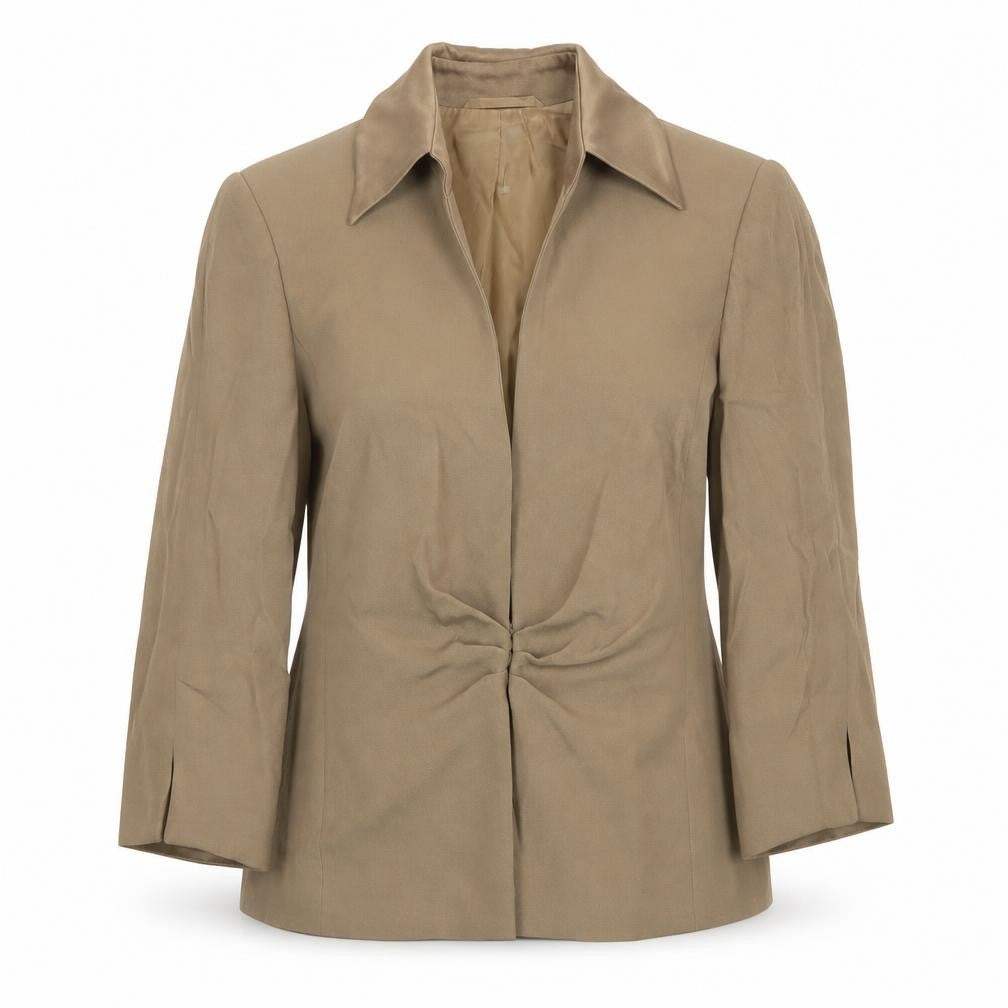 Country Casuals Womens Beige Jacket Blazer Size 8 Hook & Eye