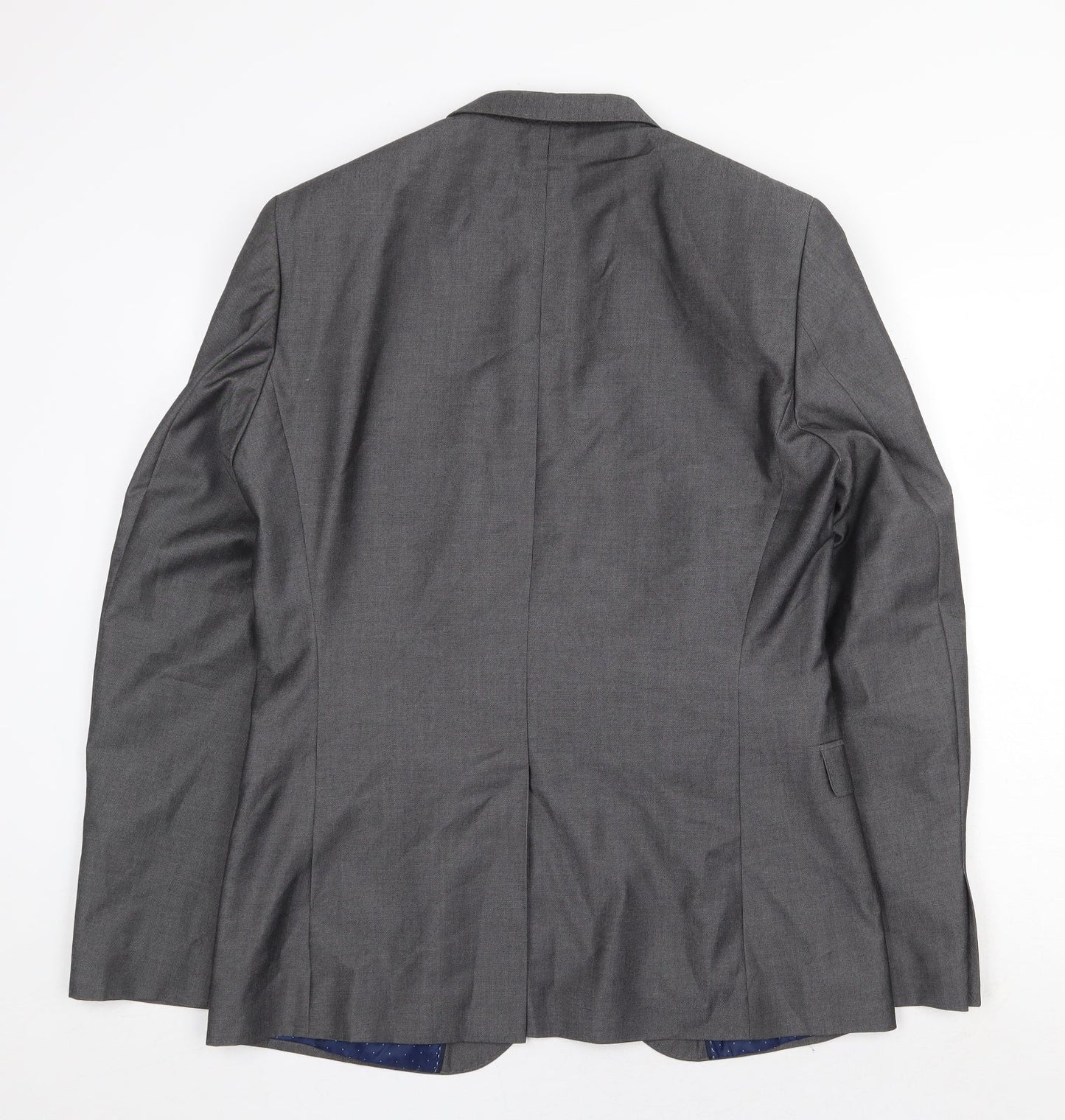 F&F Mens Grey Polyester Jacket Suit Jacket Size 40 Regular