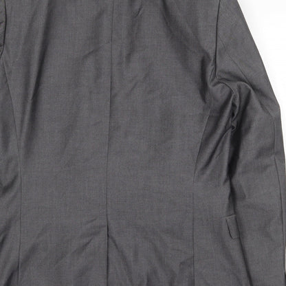 F&F Mens Grey Polyester Jacket Suit Jacket Size 40 Regular
