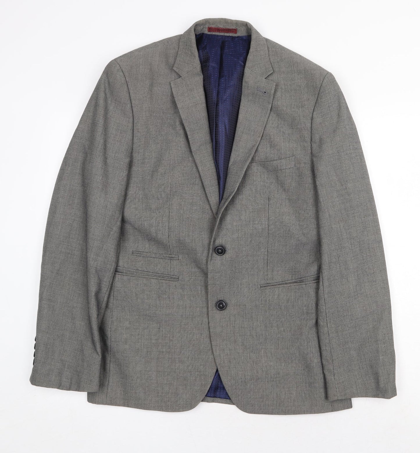 Burton Mens Grey Polyester Jacket Suit Jacket Size 38 Regular