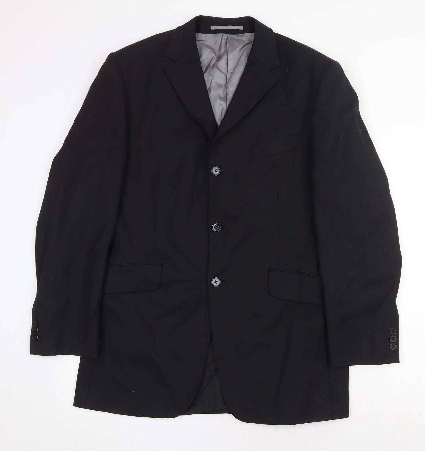 Karl Jackson Mens Black Polyester Jacket Suit Jacket Size 40 Regular
