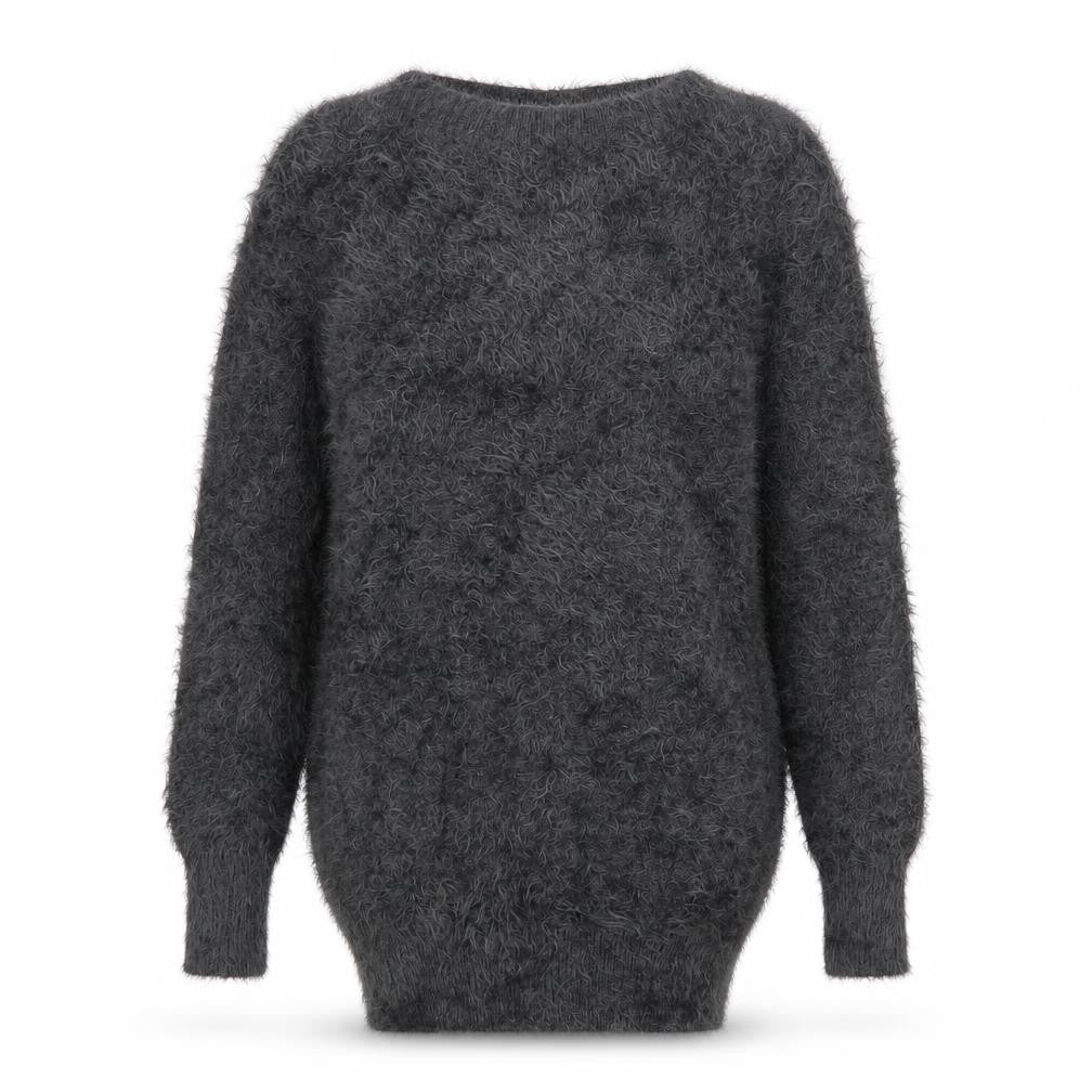 Ravi Famous Womens Grey Boat Neck Acrylic Pullover Jumper Size S