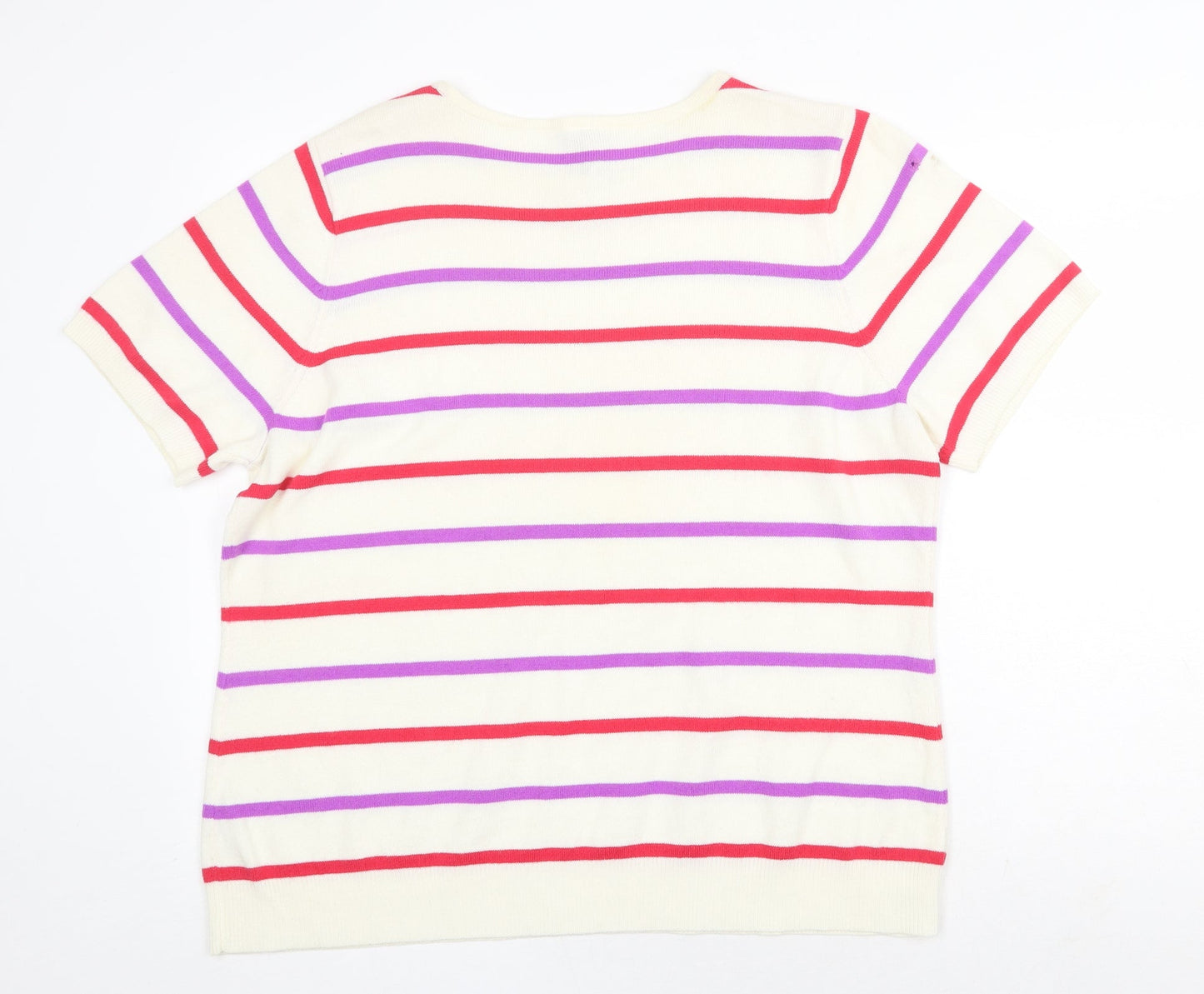 BHS Womens Multicoloured Round Neck Striped Acrylic Pullover Jumper Size 22
