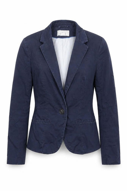 H&M Womens Blue Jacket Blazer Size 6 Button