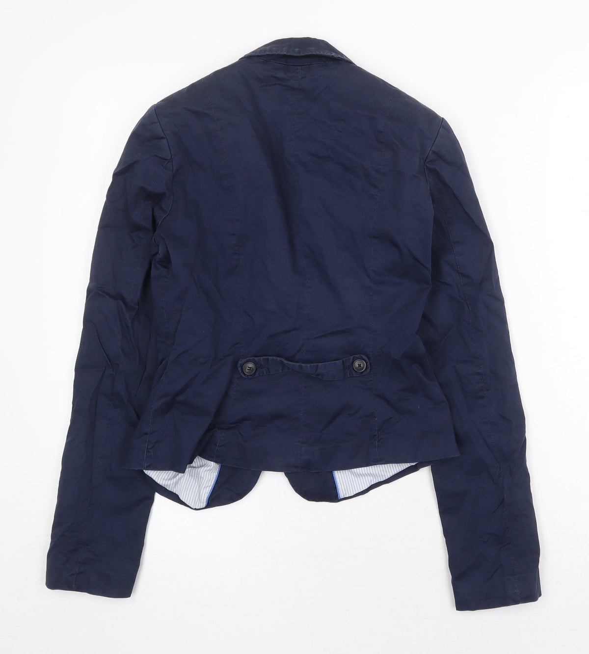 H&M Womens Blue Jacket Blazer Size 6 Button