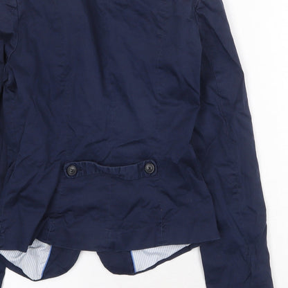 H&M Womens Blue Jacket Blazer Size 6 Button