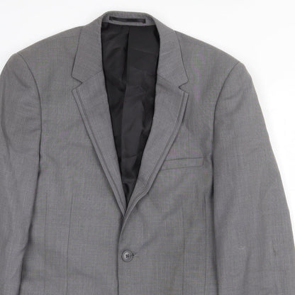 George Mens Grey Polyester Jacket Suit Jacket Size 36 Regular