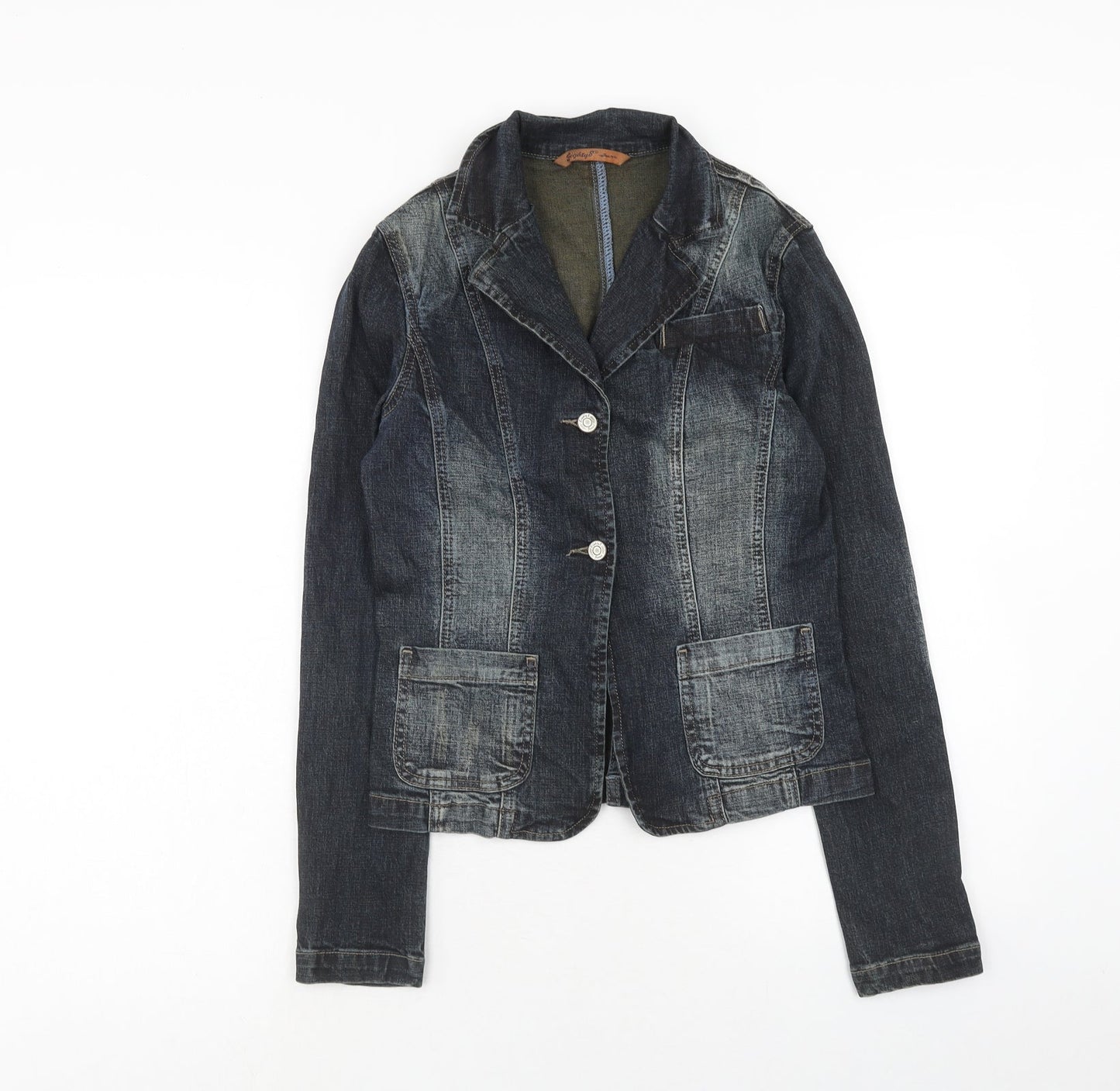 Eighty Eight Womens Blue Jacket Blazer Size 8 Button