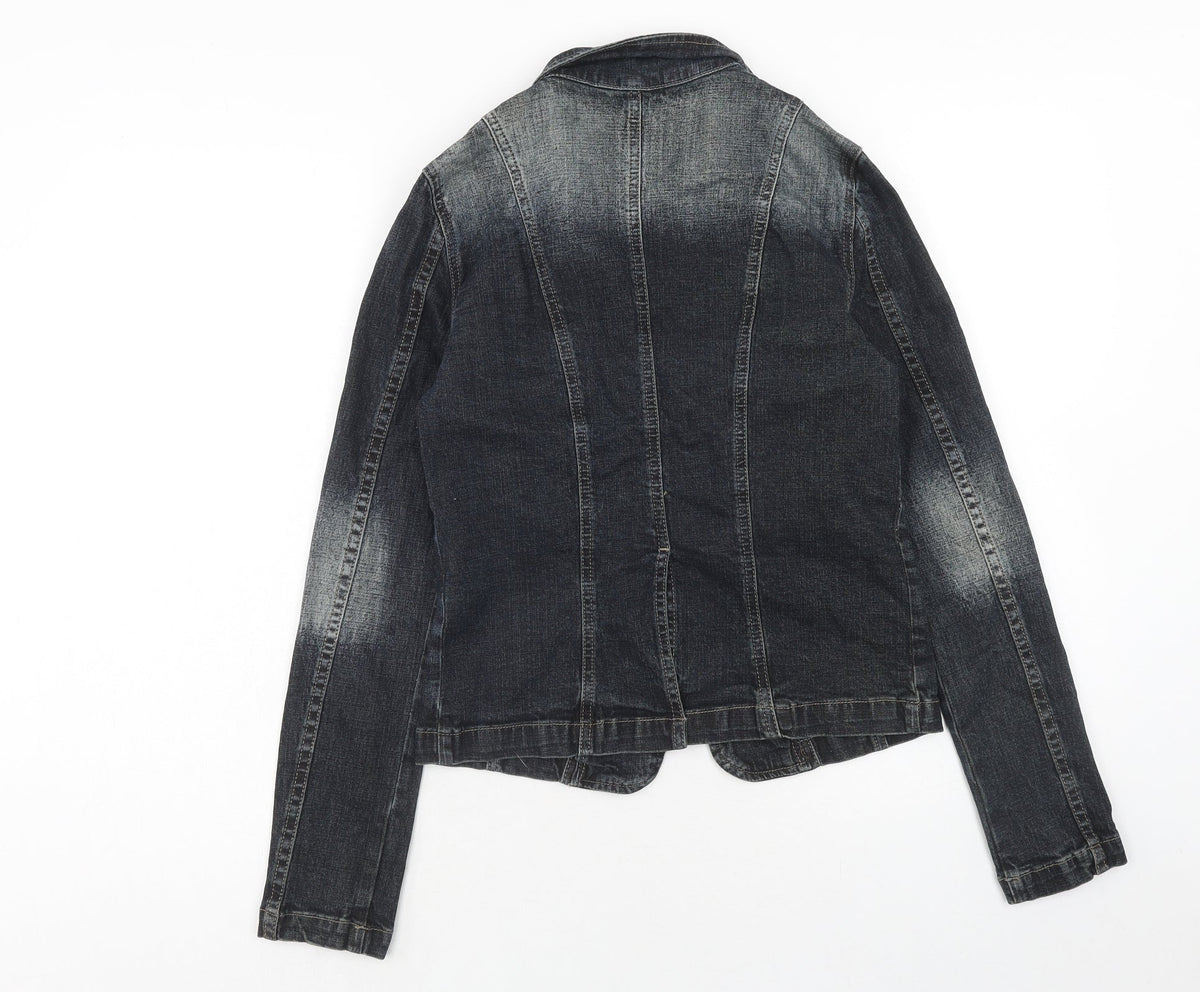 Eighty Eight Womens Blue Jacket Blazer Size 8 Button