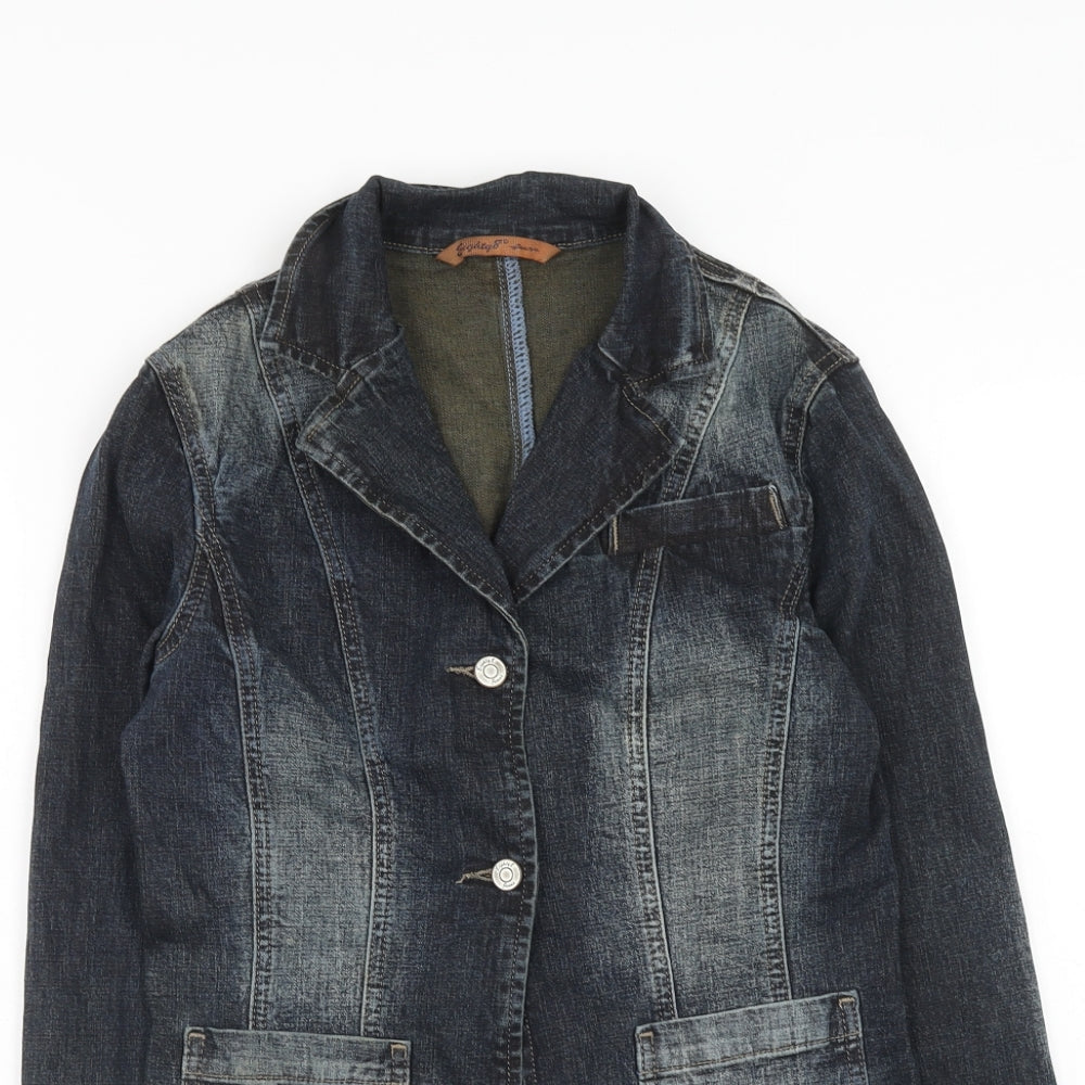 Eighty Eight Womens Blue Jacket Blazer Size 8 Button