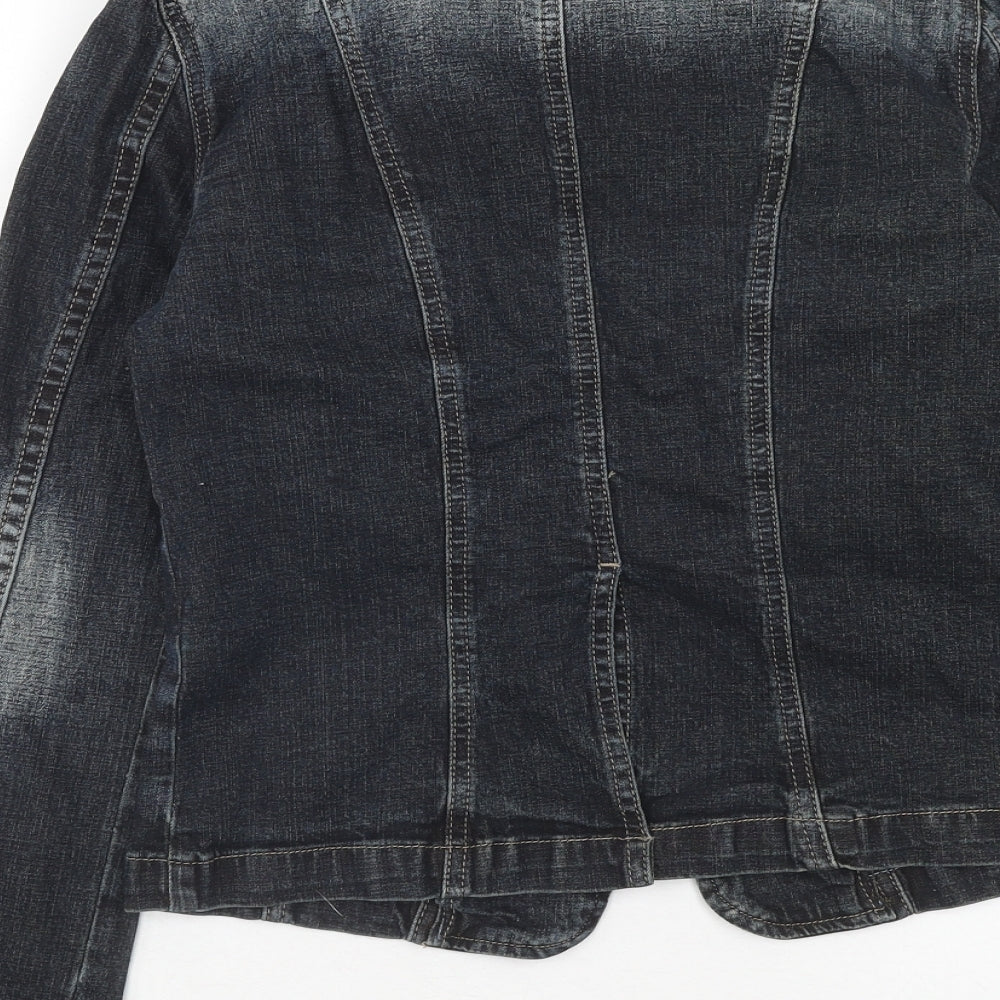 Eighty Eight Womens Blue Jacket Blazer Size 8 Button